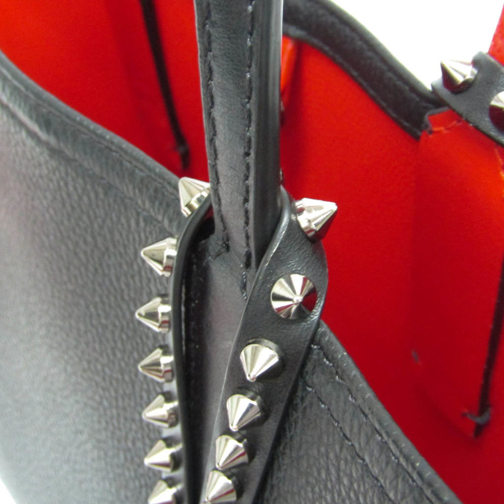 CHRISTIAN LOUBOUTIN Leather Handbag Shoulder Bag Black Red Color - Picture 8 of 12